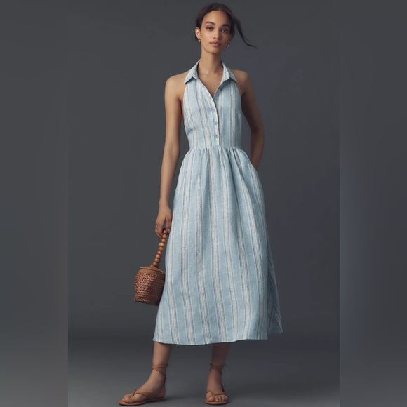 Anthropologie Reformation Tace Linen Midi Shirt Dress - Picture 1 of 8